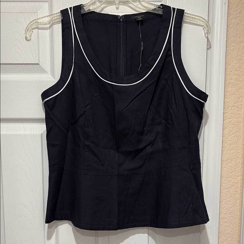 Ann Taylor Woman’s Dark Navy Blue Blouse Brand New with Tags Size 12P Petite